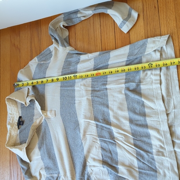 Banana Republic rugby print gray and cream striped collared shirt size XL - Picture 5 of 10